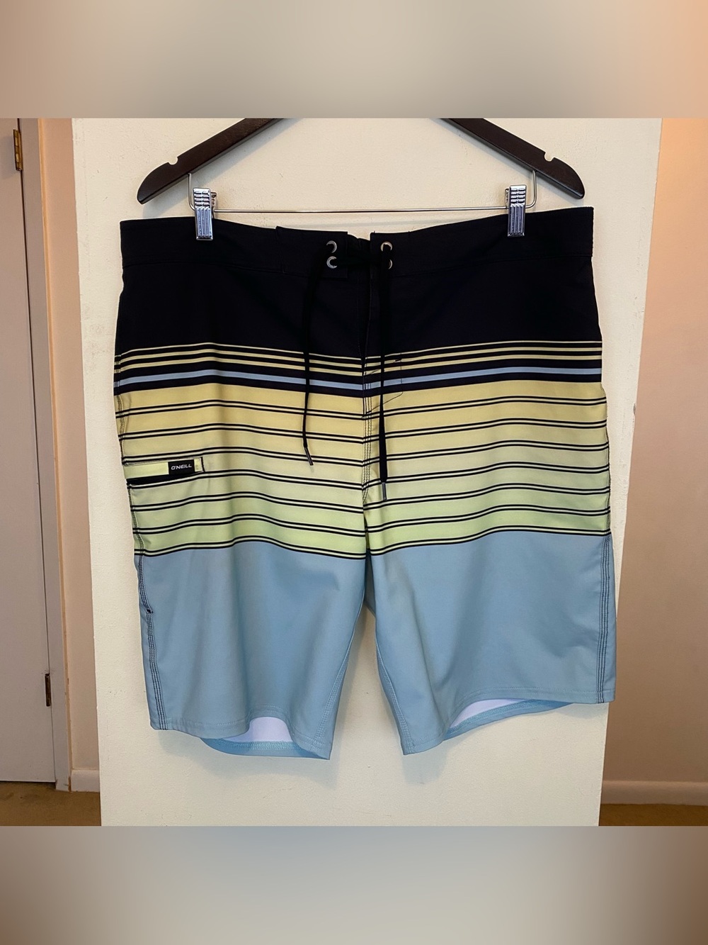O'Neill Men's Board Shorts Size 36 Blue & Yellow Boardshorts Swim Trunks